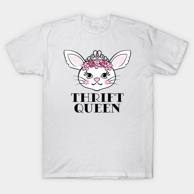 Cute Bunny Thrift Queen T-Shirt by Crisp Decisions